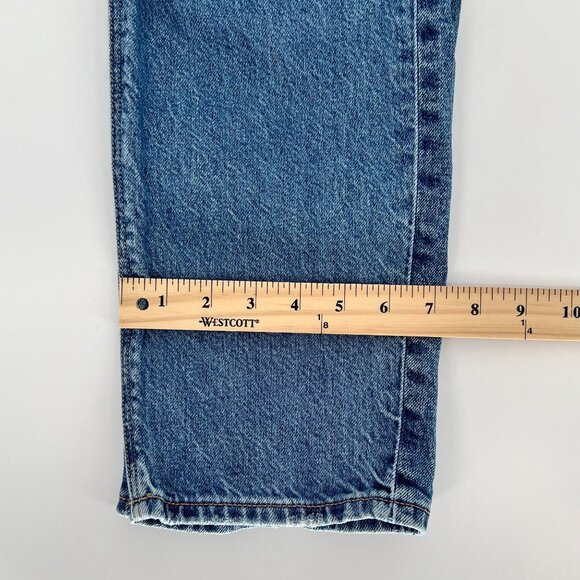 American Eagle Women's '90s Straight Jeans Size 4 Blue Distressed Patched - Picture 12 of 12